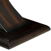 24 Inch Side Table, Curved Panel Base Design, Glass, Dark Brown Wood Finish - BM312122