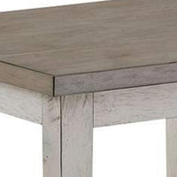 Eleni 24 Inch Side Table, Square Bottom Shelf, Antique White and Gray Wood - BM312127