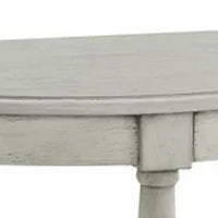 Kiana 28 Inch Side End Table, Bottom Shelf, Semicircle, Antique Gray Wood - BM312130