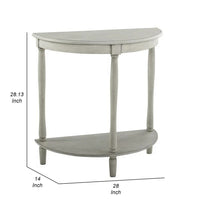 Kiana 28 Inch Side End Table, Bottom Shelf, Semicircle, Antique Gray Wood - BM312130