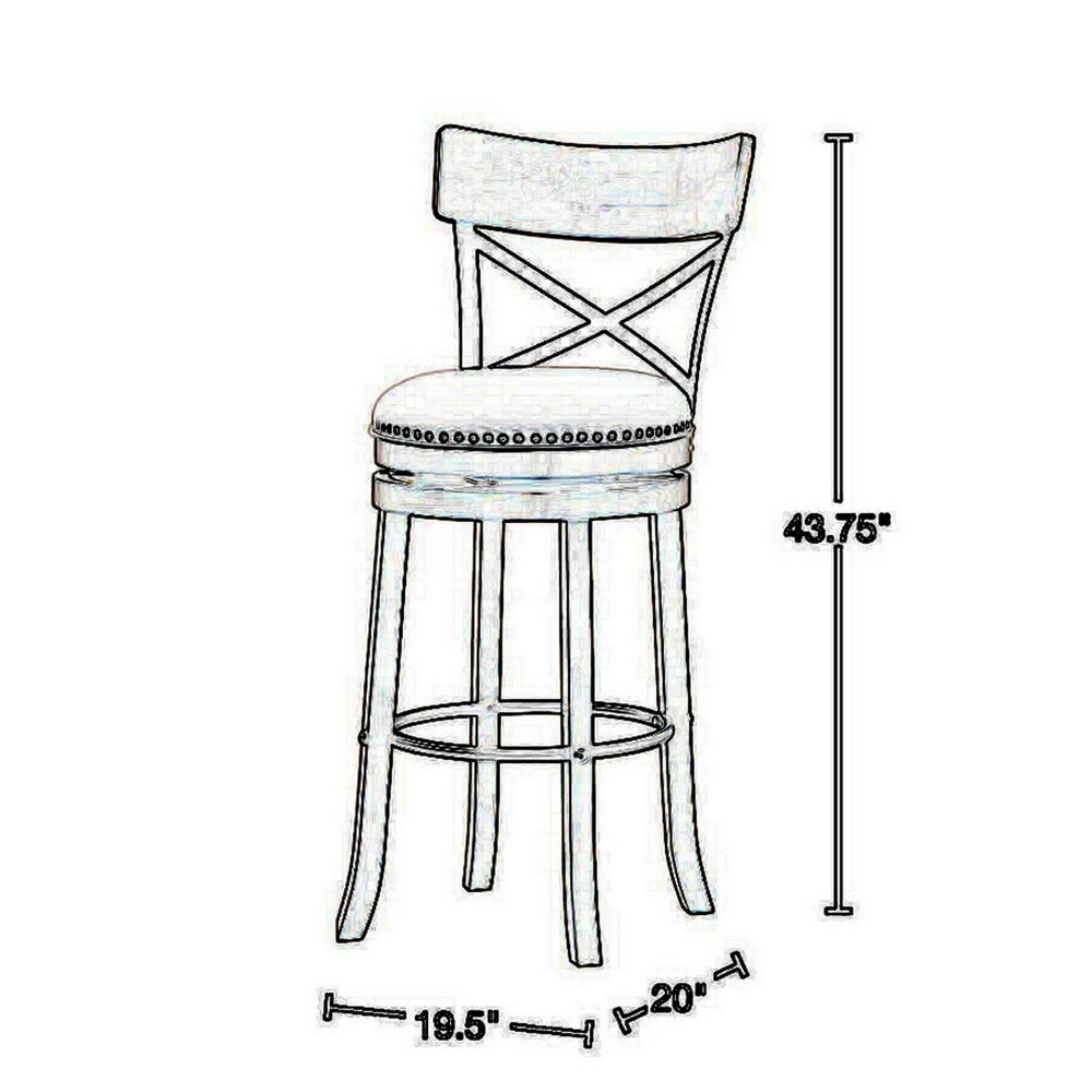 Vesper 31 Inch Swivel Barstool Chair Set of 2, Beige Seat, Brown Wood Frame - BM312142