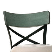 Vesper 27 Inch Swivel Counter Stool Chair Set of 2, Beige Seat, Green Wood - BM312143