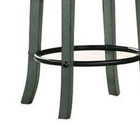 Vesper 27 Inch Swivel Counter Stool Chair Set of 2, Beige Seat, Green Wood - BM312143