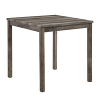 5 Piece Counter Height Table Set with 4 Stools, Beige Fabric, Gray Wood - BM312199