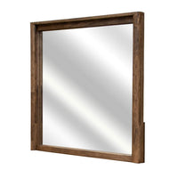 Olum 38 x 38 Dresser Mirror, Square Shape, Mango Wood, Natural Brown Finish - BM312204