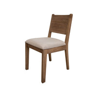 Maze 21 Inch Dining Chair Set of 2, Fabric Upholstery, Wood Frame, Brown - BM312213