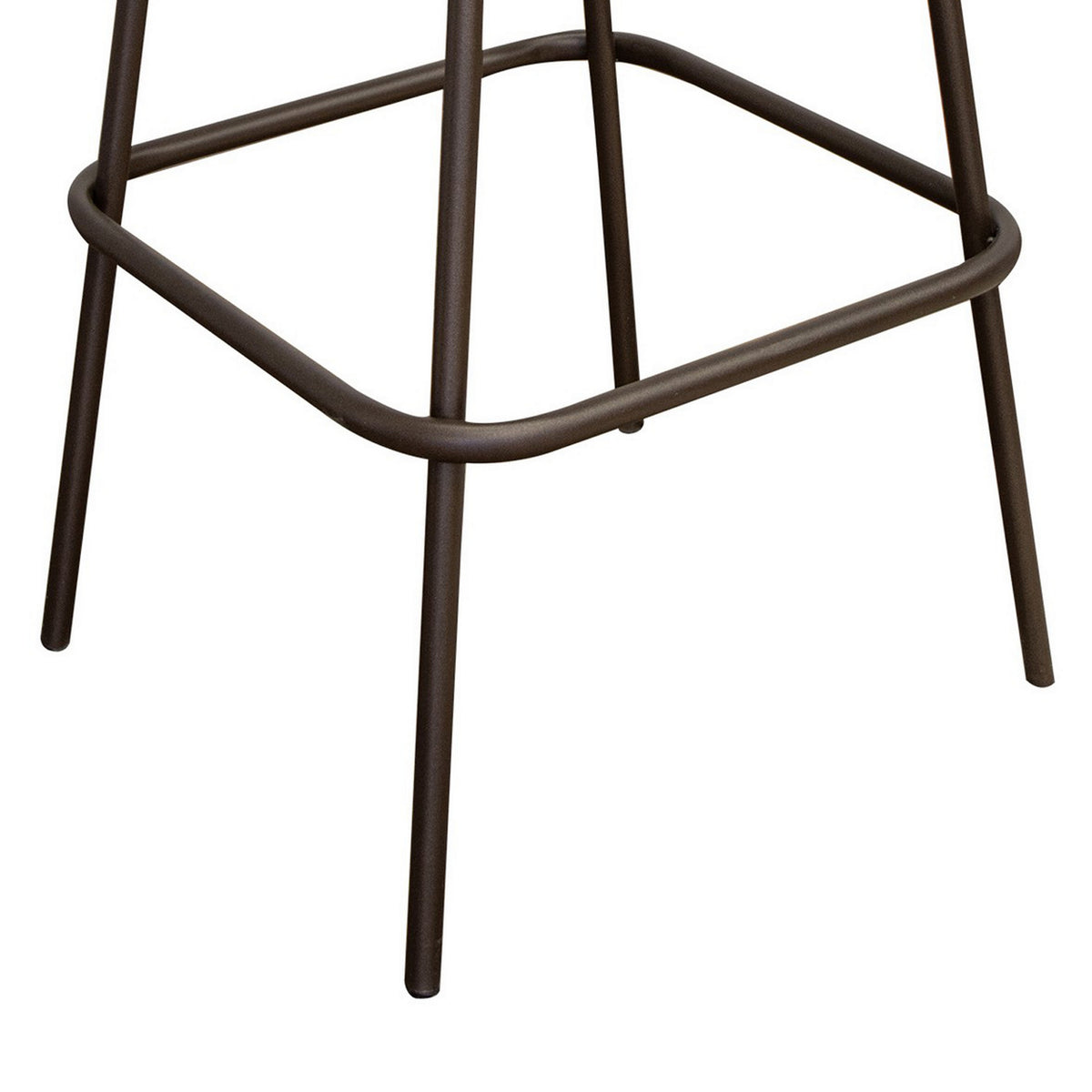 Umey 30 Inch Barstool, Footrest, Metal Frame, Solid Brown Mango Wood Top - BM312218