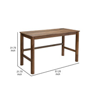 Olum 51 Inch Desk, Rectangular Top, Solid Mango Wood Frame, Towny Brown - BM312236