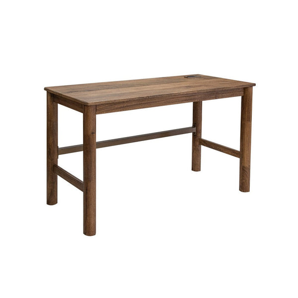 Olum 51 Inch Desk, Rectangular Top, Solid Mango Wood Frame, Towny Brown - BM312236