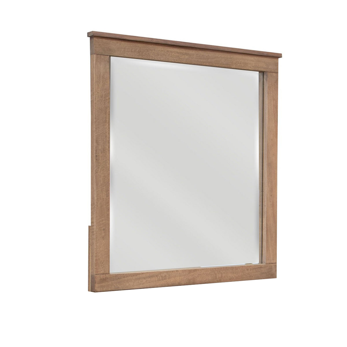 Neuv 33 x 36 Dresser Mirror, Square Shape, Solid Wood Frame, Natural Brown - BM312239