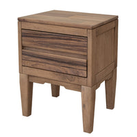 Neuv 27 Inch Nightstand, 2 Drawers, Solid Mango Wood Frame, Natural Brown - BM312240