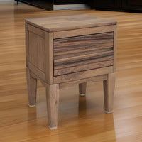 Neuv 27 Inch Nightstand, 2 Drawers, Solid Mango Wood Frame, Natural Brown - BM312240