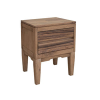 Neuv 27 Inch Nightstand, 2 Drawers, Solid Mango Wood Frame, Natural Brown - BM312240