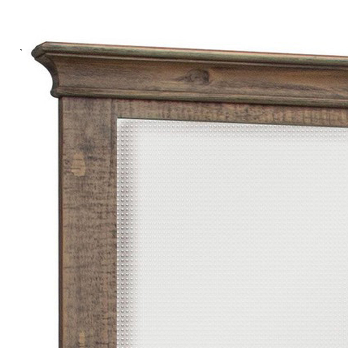 Riel 37 x 42 Dresser Mirror, Square, Wire Brushed Solid Wood, Sandy Brown - BM312244