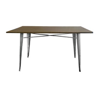 Matie 55 Inch Dining Table, Rectangular Wood Top, Metal Legs, Natural - BM312254