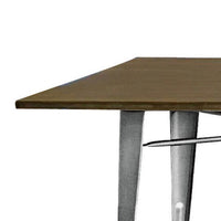 Matie 55 Inch Dining Table, Rectangular Wood Top, Metal Legs, Natural - BM312254