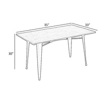 Matie 55 Inch Dining Table, Rectangular Wood Top, Metal Legs, Natural - BM312254