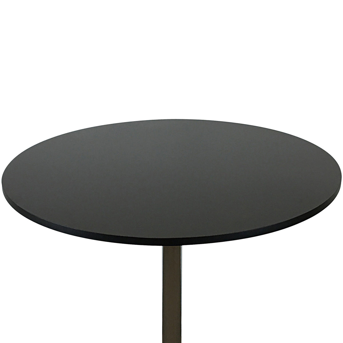 Mari 36 Inch Counter Height Table, Black Round Top and Stainless Steel Base - BM312264