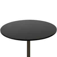 Mari 36 Inch Counter Height Table, Black Round Top and Stainless Steel Base - BM312264