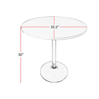 Mari 36 Inch Counter Height Table, Black Round Top and Stainless Steel Base - BM312264