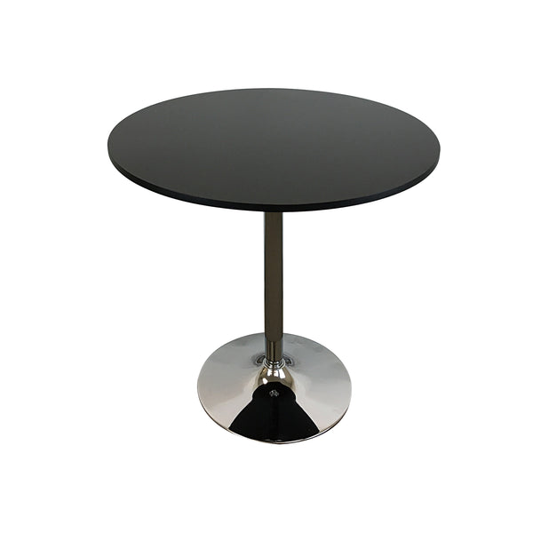 Mari 36 Inch Counter Height Table, Black Round Top and Stainless Steel Base - BM312264