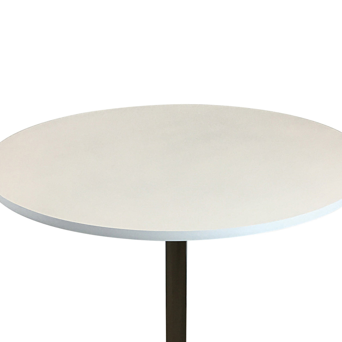 Mari 36 Inch Counter Height Table, White Round Top and Stainless Steel Base - BM312265