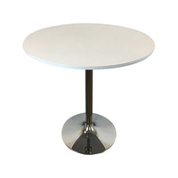 Mari 36 Inch Counter Height Table, White Round Top and Stainless Steel Base - BM312265