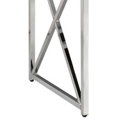 Gracie 47 Inch Desk, White Rectangular Top, Metal Legs in Chrome Finish - BM312269