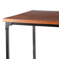 48 Inch Writing Desk, Industrial Caster Wheels, Metal Frame, Solid Wood Top - BM312292