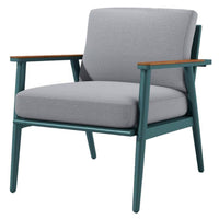 3 Piece Outdoor Coffee Table and Chairs Set, Wood Planks, Gray, Green - BM312298