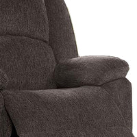 Cerys 40 Inch Power Recliner Chair, USB, Soft Dark Brown Chenille Fabric - BM312304