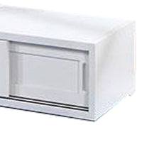 80 Inch Underbed Storage with Sliding Doors, Rectangular Shape, White Wood - BM312306