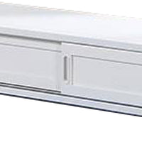 80 Inch Underbed Storage with Sliding Doors, Rectangular Shape, White Wood - BM312306