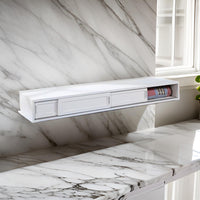 80 Inch Underbed Storage with Sliding Doors, Rectangular Shape, White Wood - BM312306