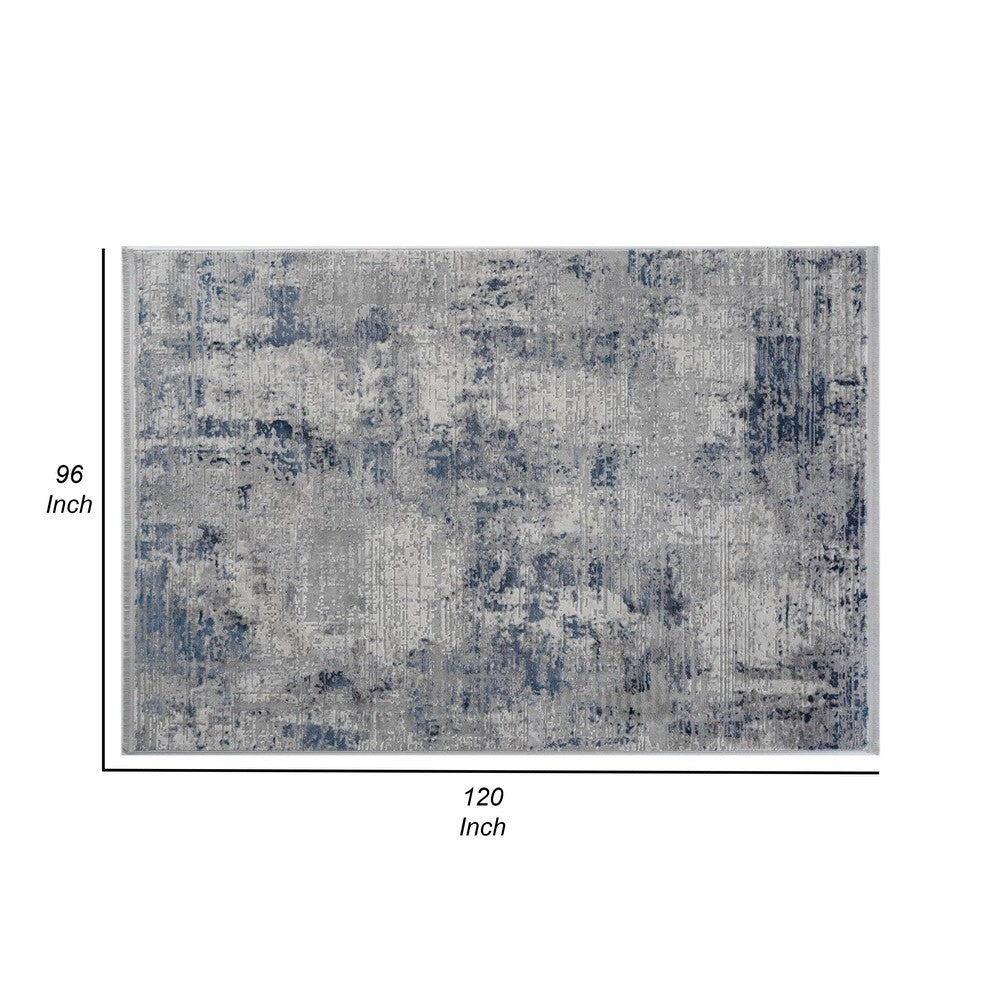 Trix 8 x 10 Large Area Rug, Abstract Paint Like Design, Gray Cotton Fiber - BM312328