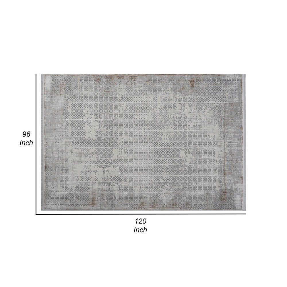 Trix 8 x 10 Large Area Rug, Subtle Pattern, Gray and Cream Cotton Fiber - BM312330