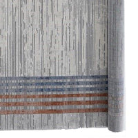 Trix 8 x 10 Large Area Rug, Low Pile, Red and Blue Striped, Gray Cotton - BM312334