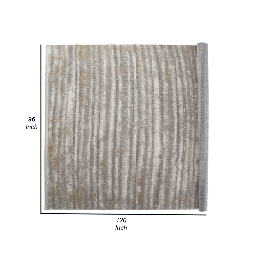 Trix 8 x 10 Large Area Rug, Distressed Abstract, Low Pile, Gray Cotton - BM312336