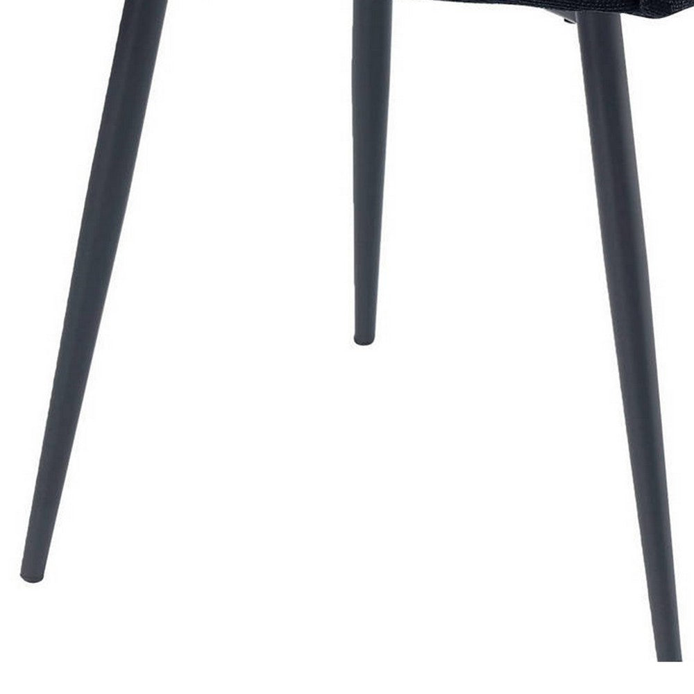 Nori 25 Inch Side Dining Chair Set of 2, Ergonomic Low Armrests Black Linen - BM312343