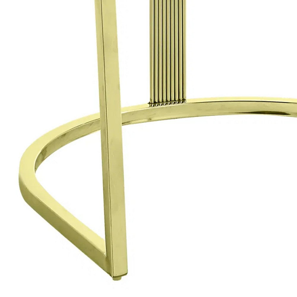 Verie 22 Inch Side Dining Chair, Gold Base, Padded Black Velvet - BM312345