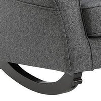 34 Inch Rocking Chair, Wood Frame, Channel Tufted Gray Fabric Upholstery - BM312354