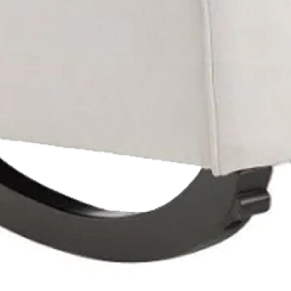 37 Inch Rocking Chair, Pocket Coil Seat, Wood Frame, Soft Beige Upholstery - BM312355