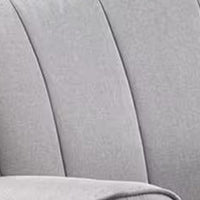 34 Inch Rocking Chair, Wood Frame, Vertical Channel Tufted Gray Linen - BM312356