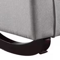 34 Inch Rocking Chair, Wood Frame, Vertical Channel Tufted Gray Linen - BM312356