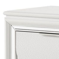 Rara 30 Inch Nightstand, 2 Drawers, Mirror Trim, Acrylic Legs, White - BM312377