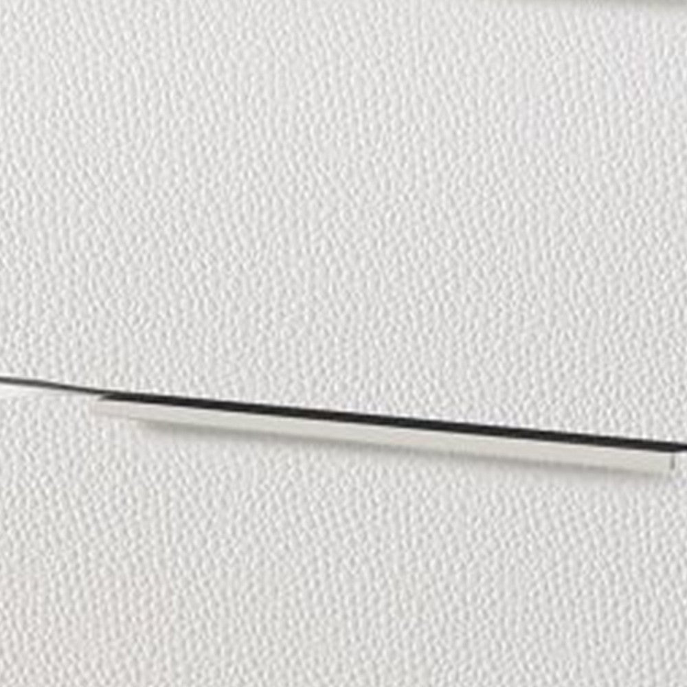 Rara 30 Inch Nightstand, 2 Drawers, Mirror Trim, Acrylic Legs, White - BM312377