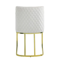 24 Inch Side Dining Chair Set of 2, Soft Off White Velvet, Gold Metal Base - BM312411