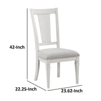 Kate 24 Inch Side Dining Chair Set of 2, Light Gray Linen, White Wood Frame - BM312415