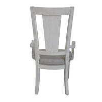 Kate 24 Inch Dining Armchair Set of 2, Light Gray Linen, White Wood Frame - BM312416