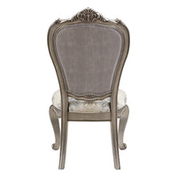 Aria 27 Inch Side Dining Chair Set of 2, Velvet, Antique Platinum Tone - BM312418